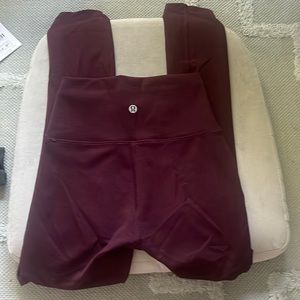 25' Maroon Lululemon Align Leggings